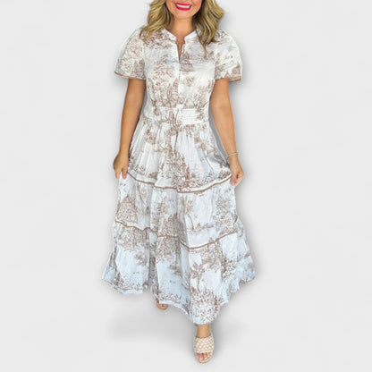 Eliza - Maxi Dress in Toile Senza Tempo