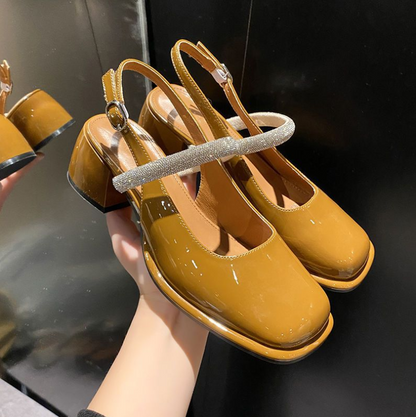 Celandra - Mary Janes con Cinghie Glitterate e Tacco a Blocco