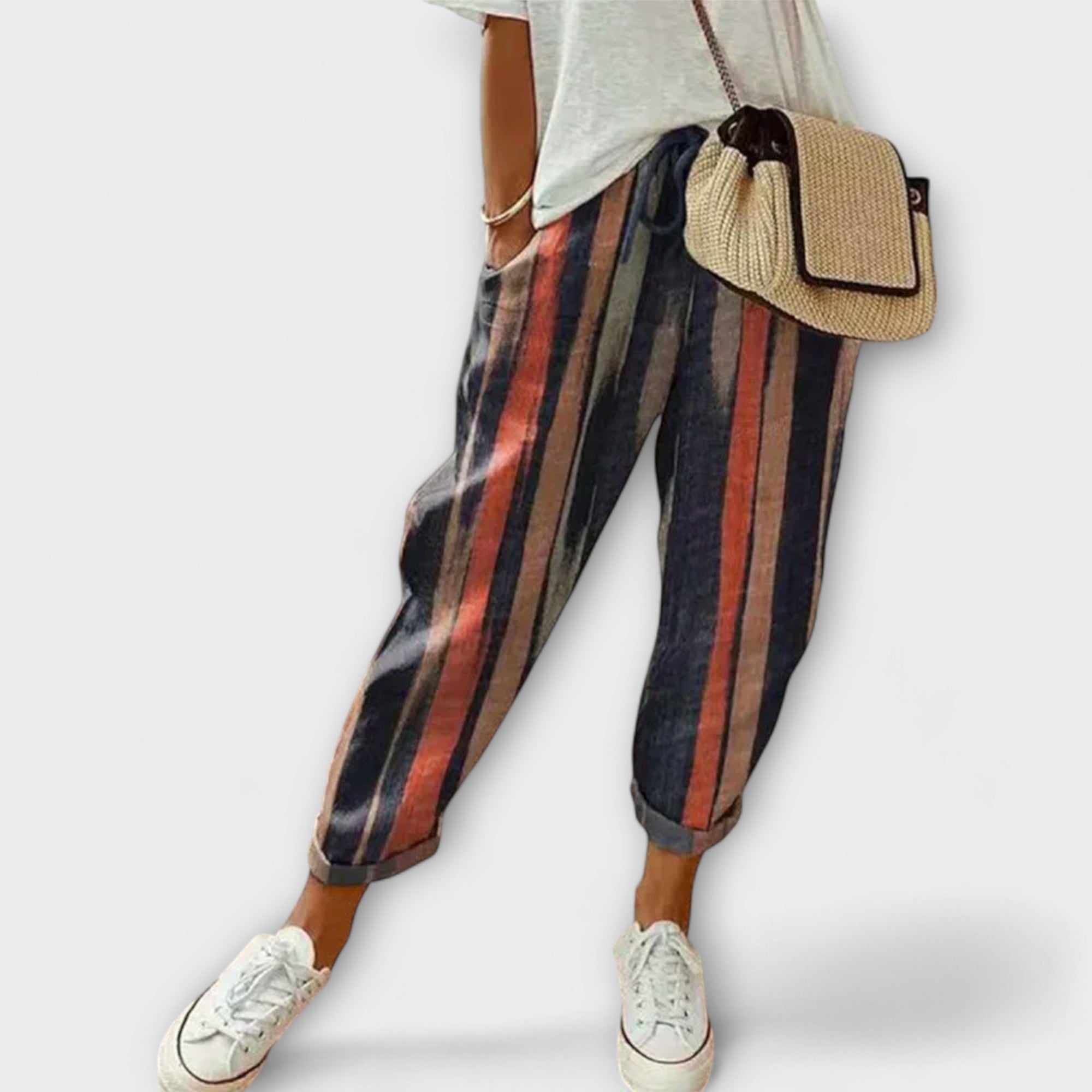 Burga - Pantaloni in Cotone-Lino Confortevoli