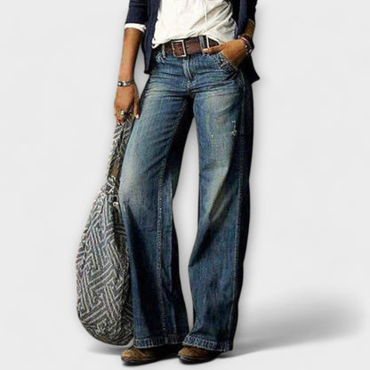 Cess - Pantaloni in Denim a Gamba Larga