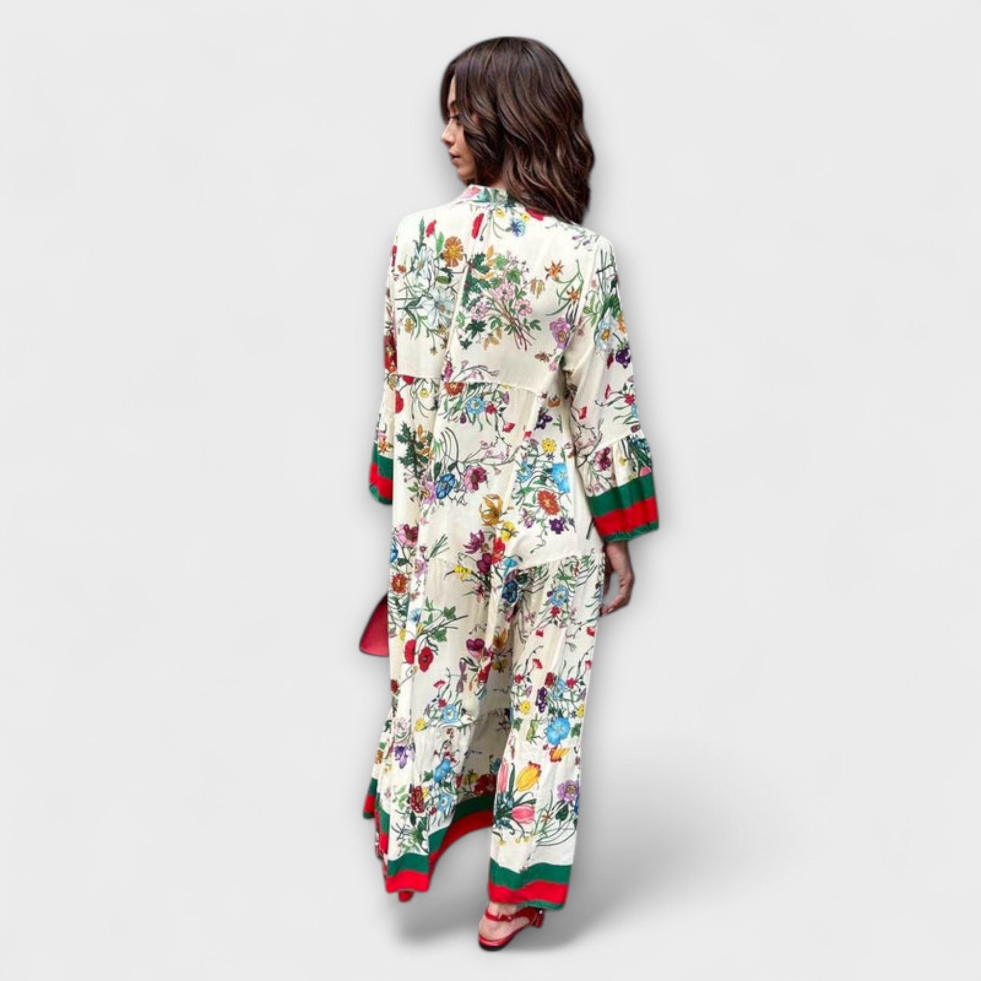 Oriana - Maxi Abito con Motivo Floreale