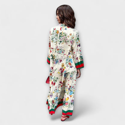 Oriana - Maxi Abito con Motivo Floreale