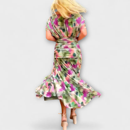 Aurora - Elegante Abito Maxi con Scollo a V