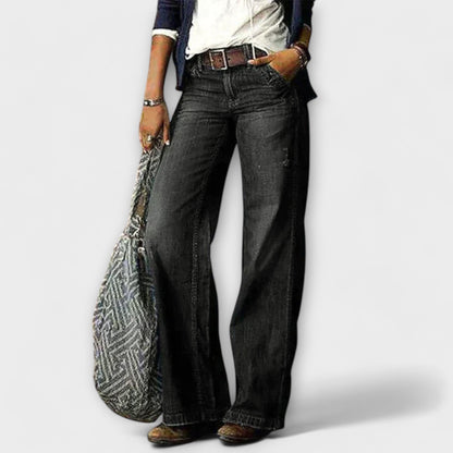 Cess - Pantaloni in Denim a Gamba Larga