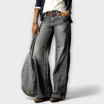 Cess - Pantaloni in Denim a Gamba Larga