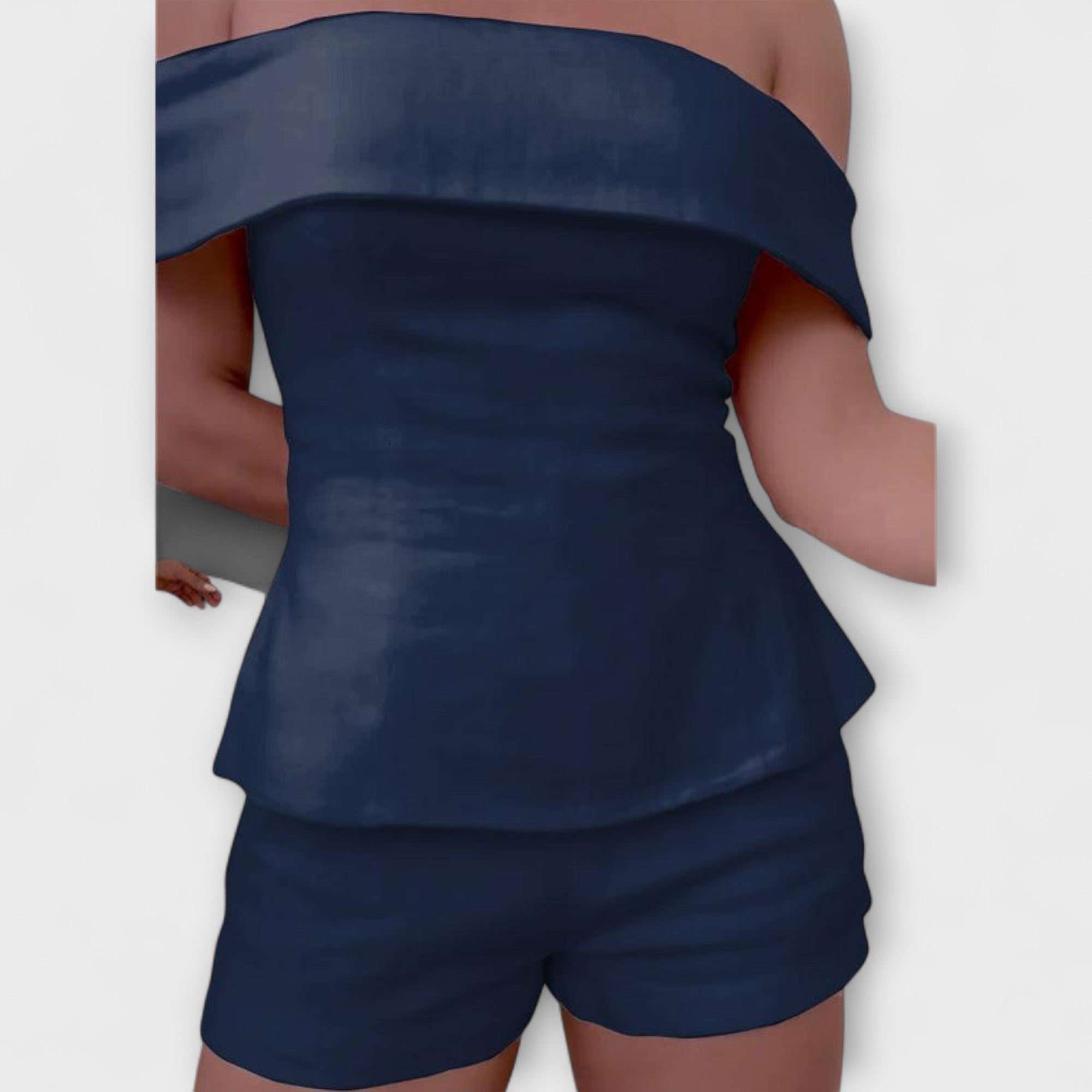 Olivia - Completo Due Pezzi in Cotone e Lino Bianco