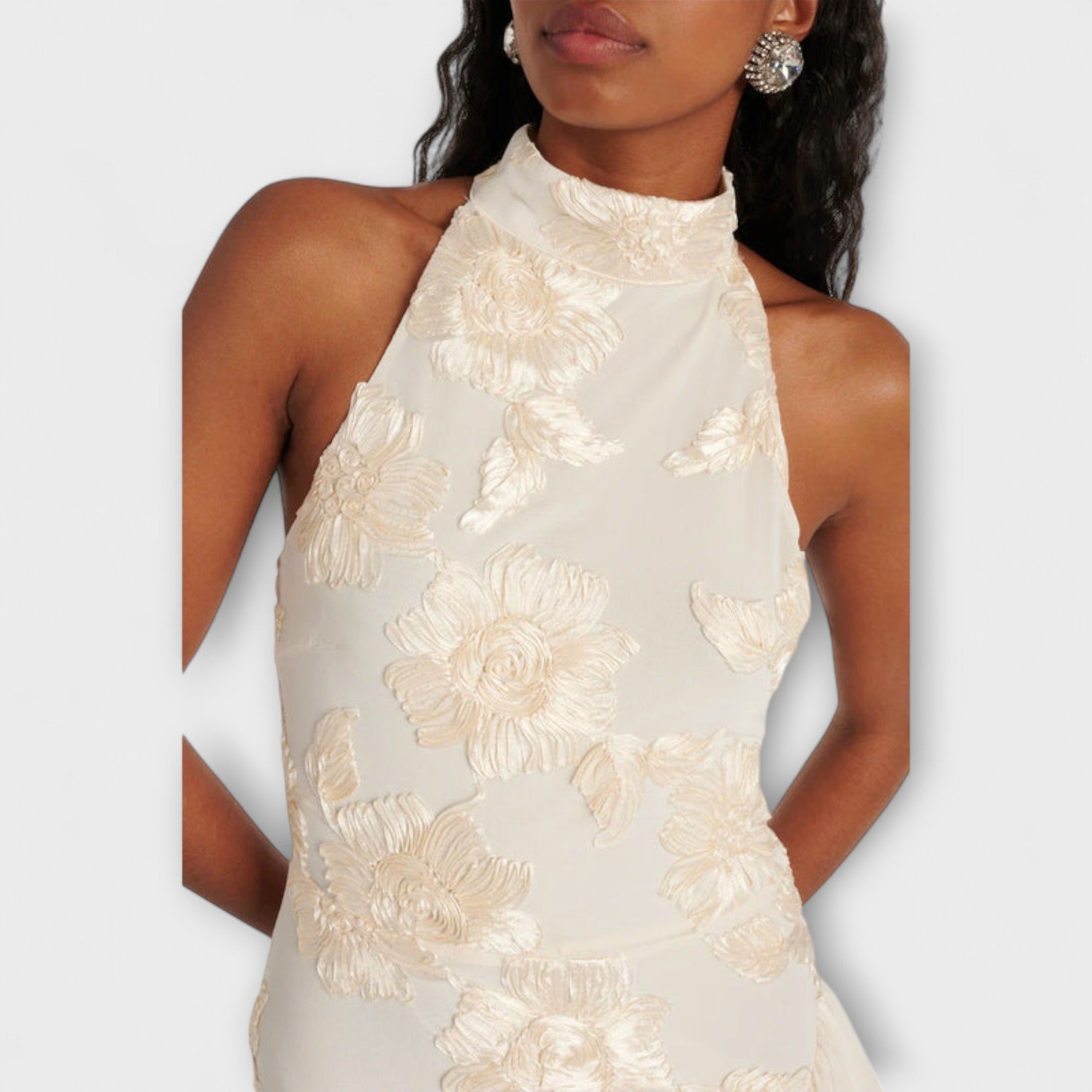 Karen - Abito Maxi con Decorazioni Floreali