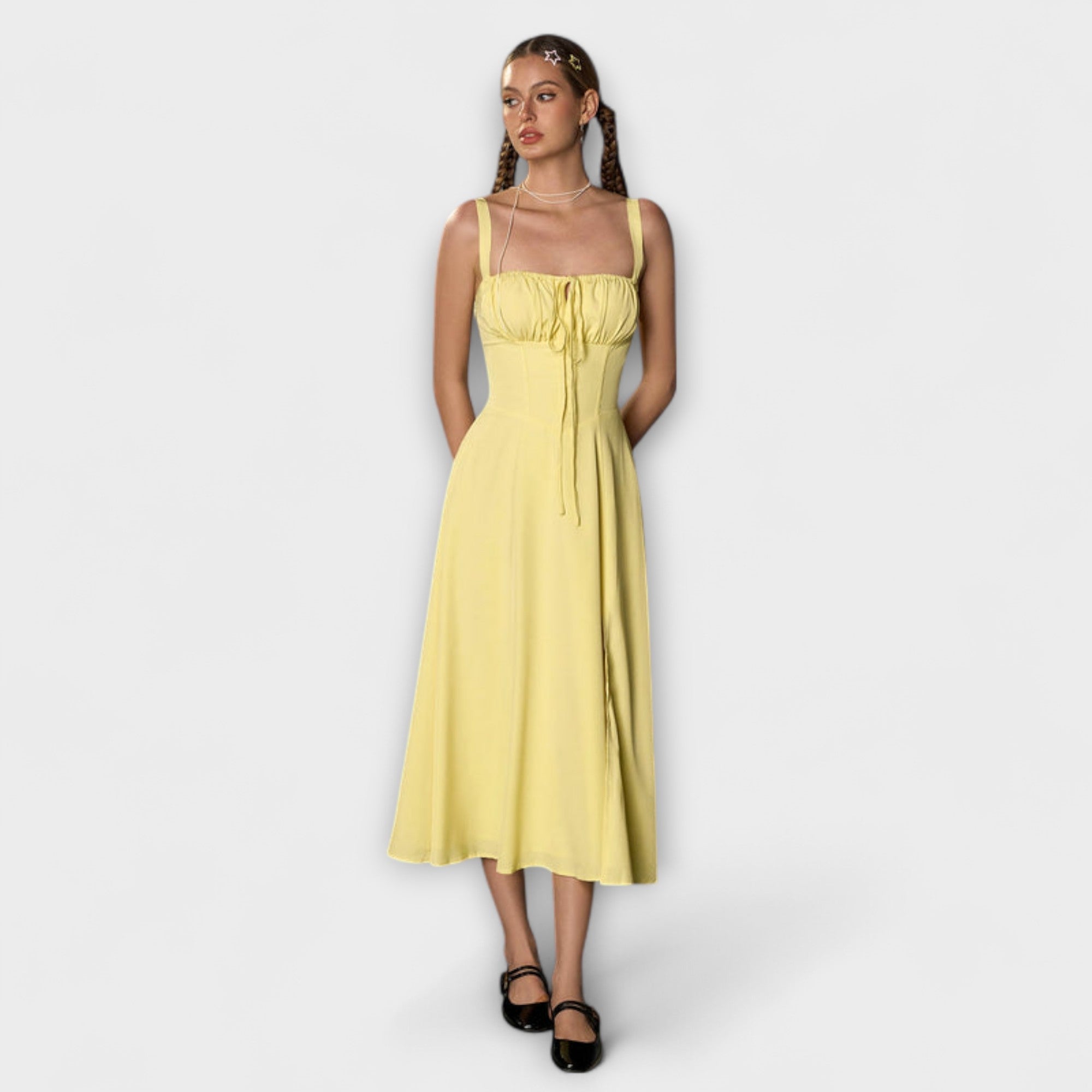 Speranza - Abito Top Ruffles con Dettaglio Fessura