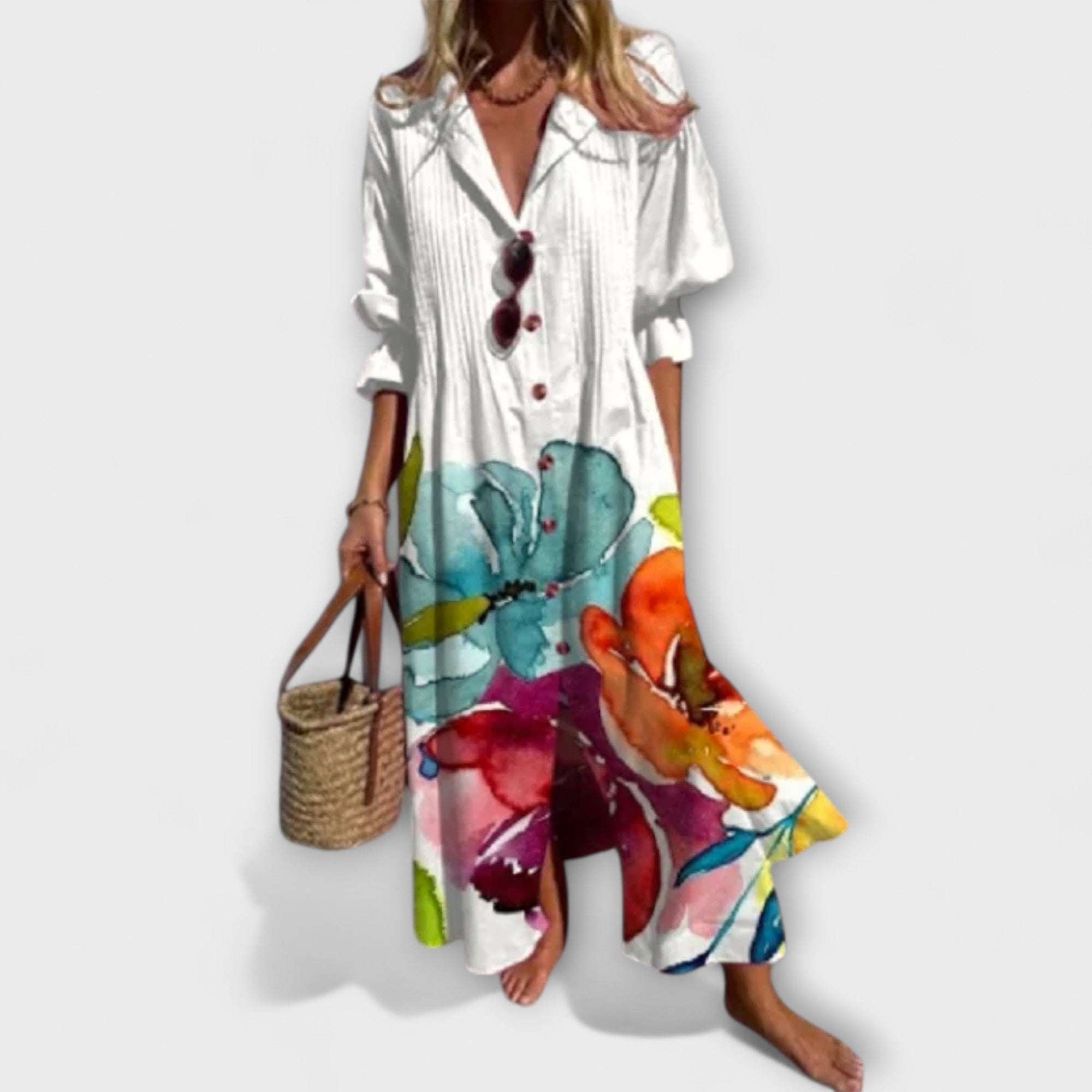 Lila - Abito Maxi Flattering con Copertura per la Pancia