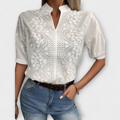 Élise - Mila Blouse with Exquisite Embroidery