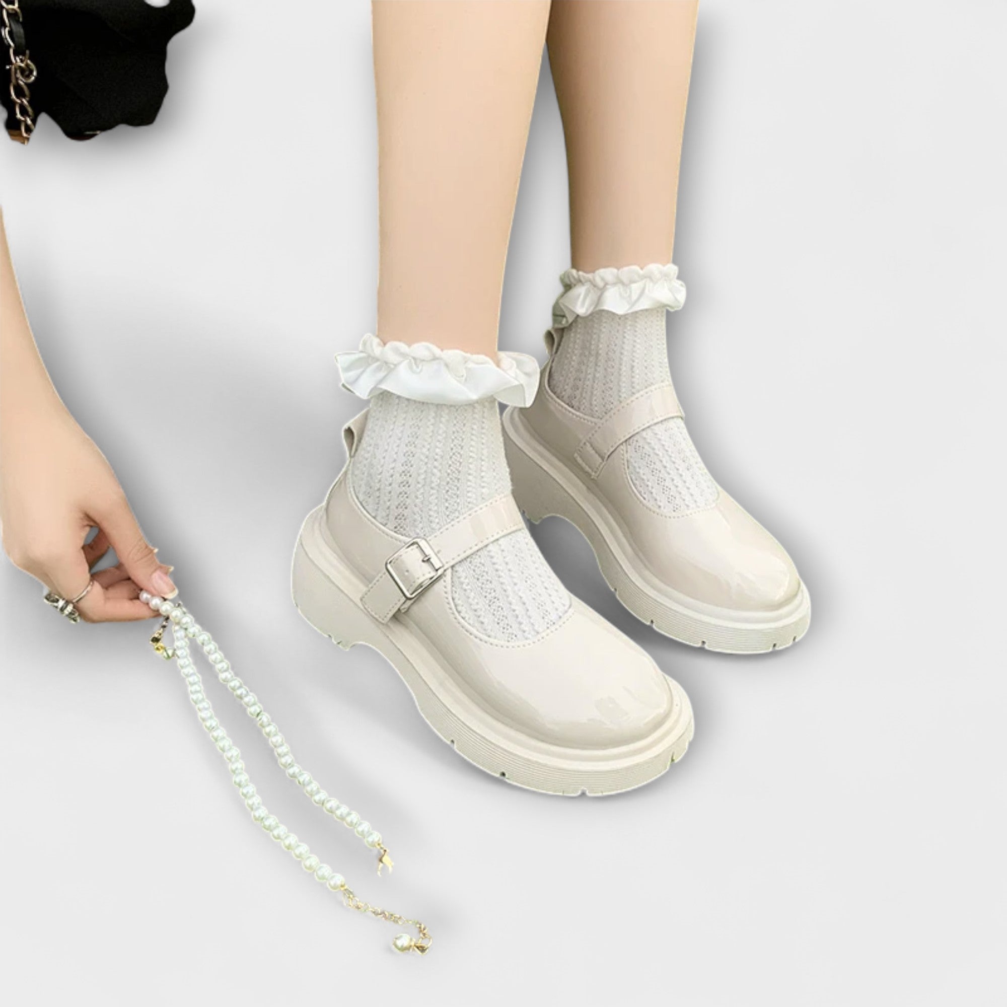 Perla - Scarpe in pelle Mary Jane di lusso