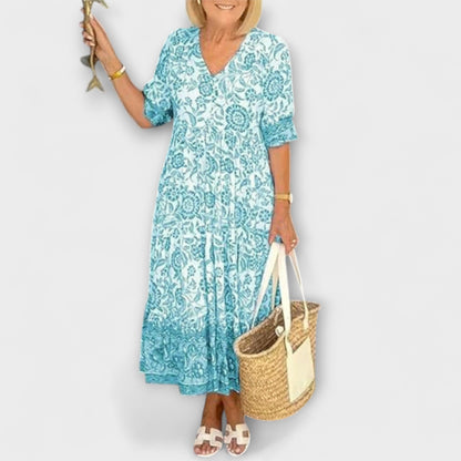 Caitlin - Vestito Floreale Elegante con Design Arioso