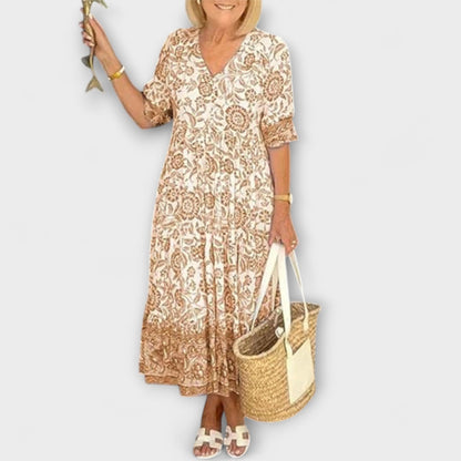 Caitlin - Vestito Floreale Elegante con Design Arioso