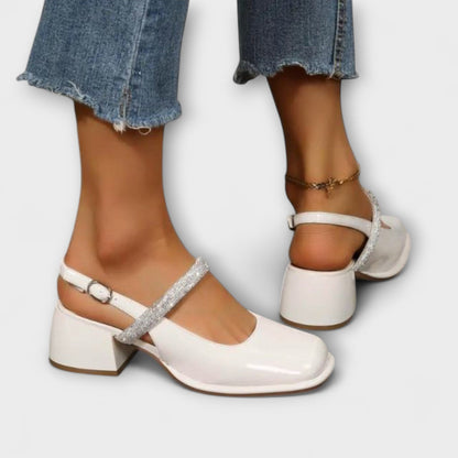 Celandra - Mary Janes con Cinghie Glitterate e Tacco a Blocco