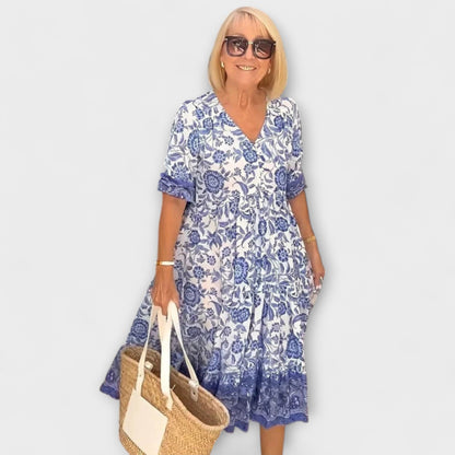 Caitlin - Vestito Floreale Elegante con Design Arioso