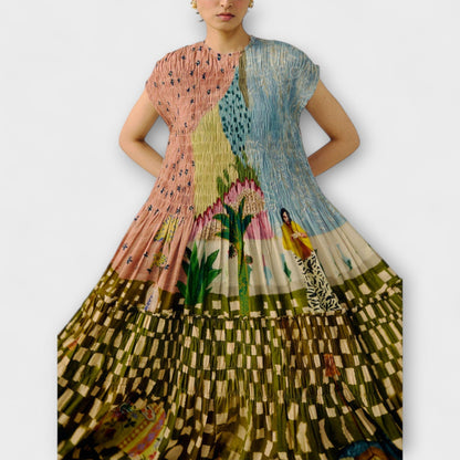 Amara - Vestito Pieghevole con Stampa Animale