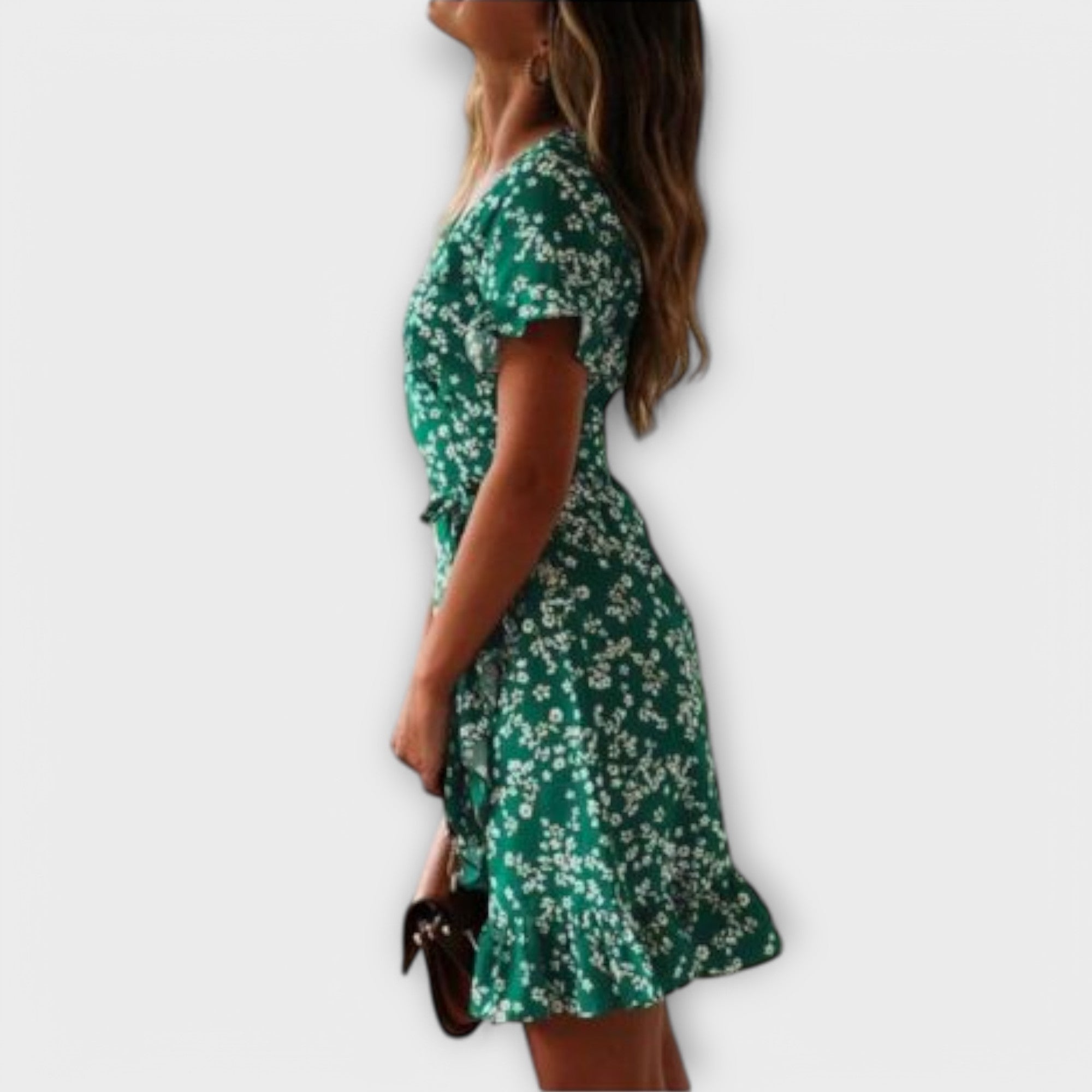 Nilsine - Vestito Boho Corto Verde