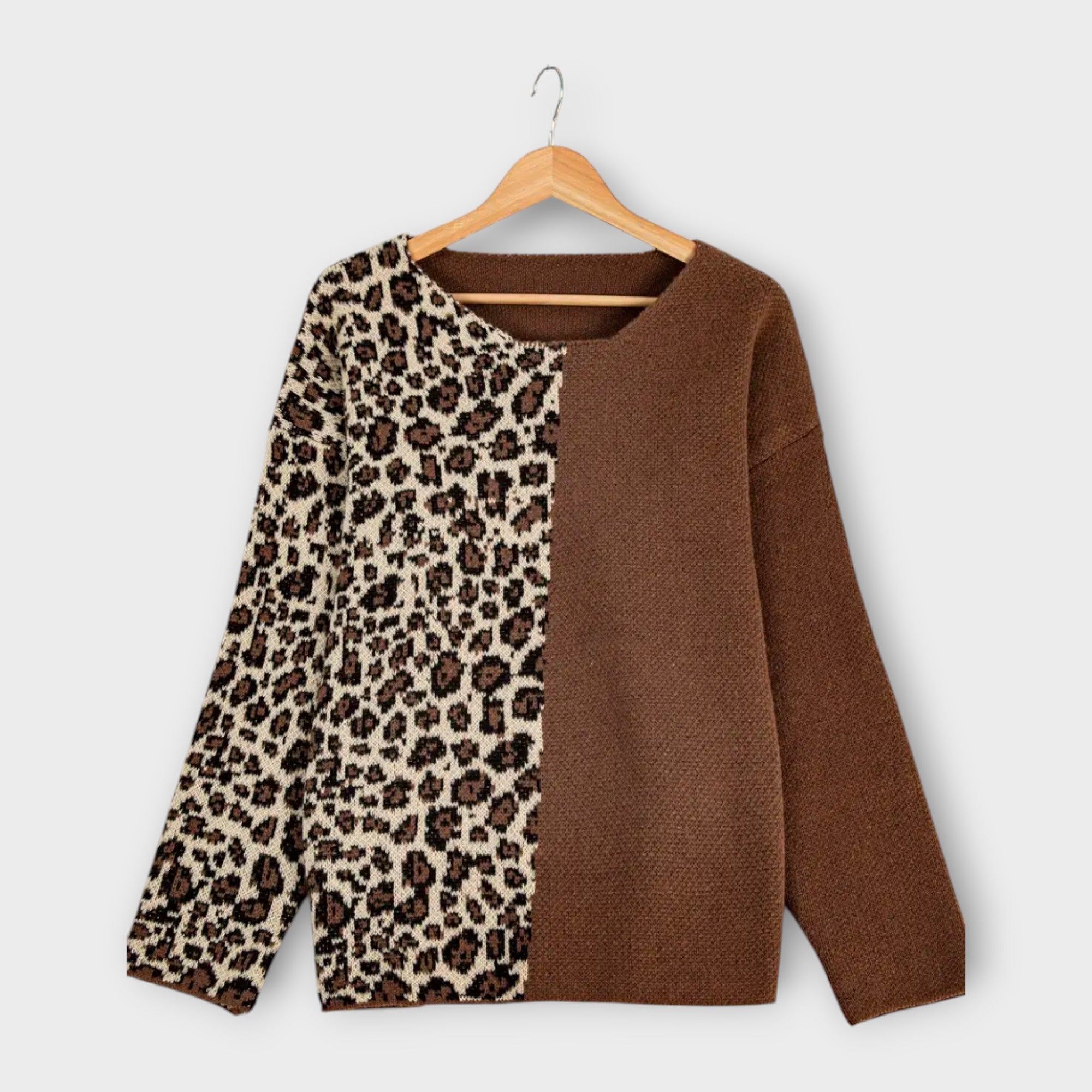Marina - Maglione Casual con Design Leopardo