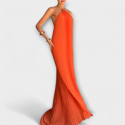 Poppy - Vestito Elegante con Collo Plissettato