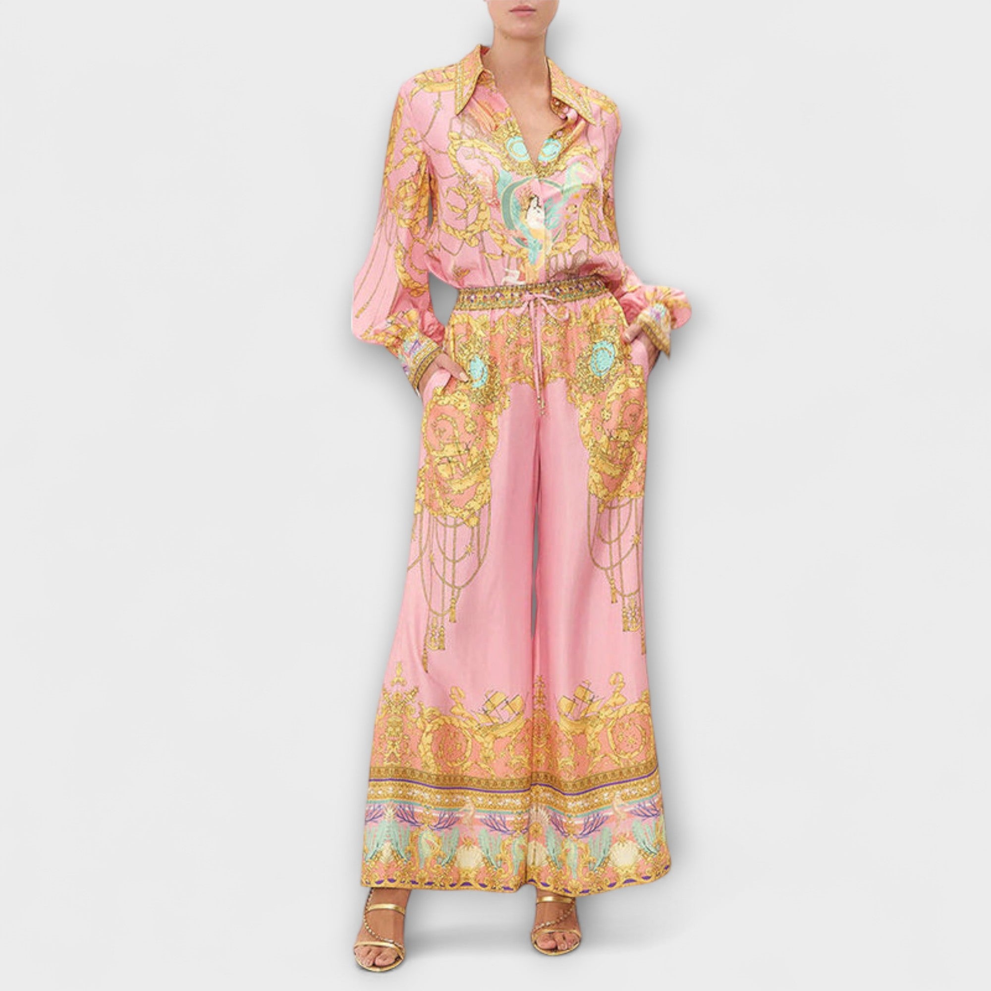 Sage - Set Camicia Relaxed da Sirena e Pantaloni con Vita Elasticizzata