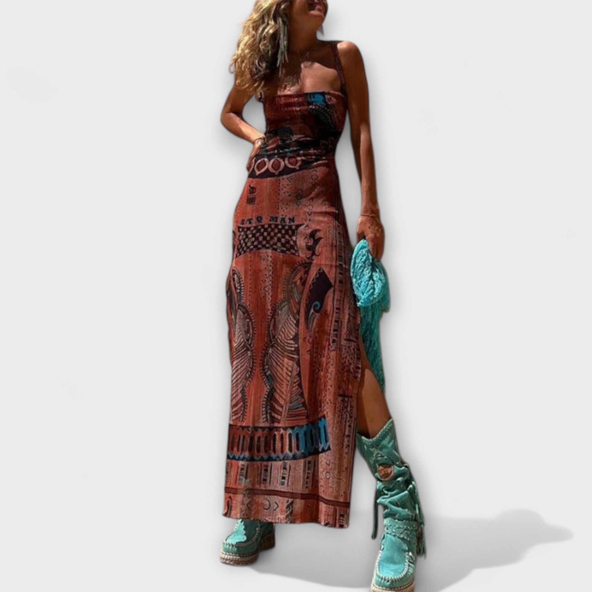 Fee - Abito Midi Unico con Collo a Sciarpa