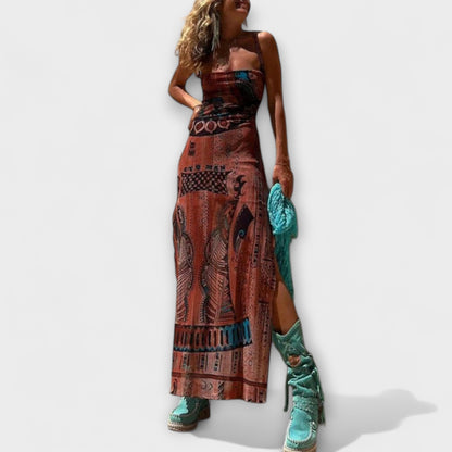 Fee - Abito Midi Unico con Collo a Sciarpa