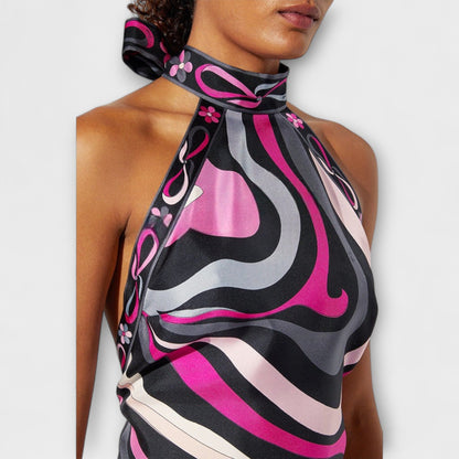 Everly - Set di Top Halter e Gonna Midi Asimmetrica