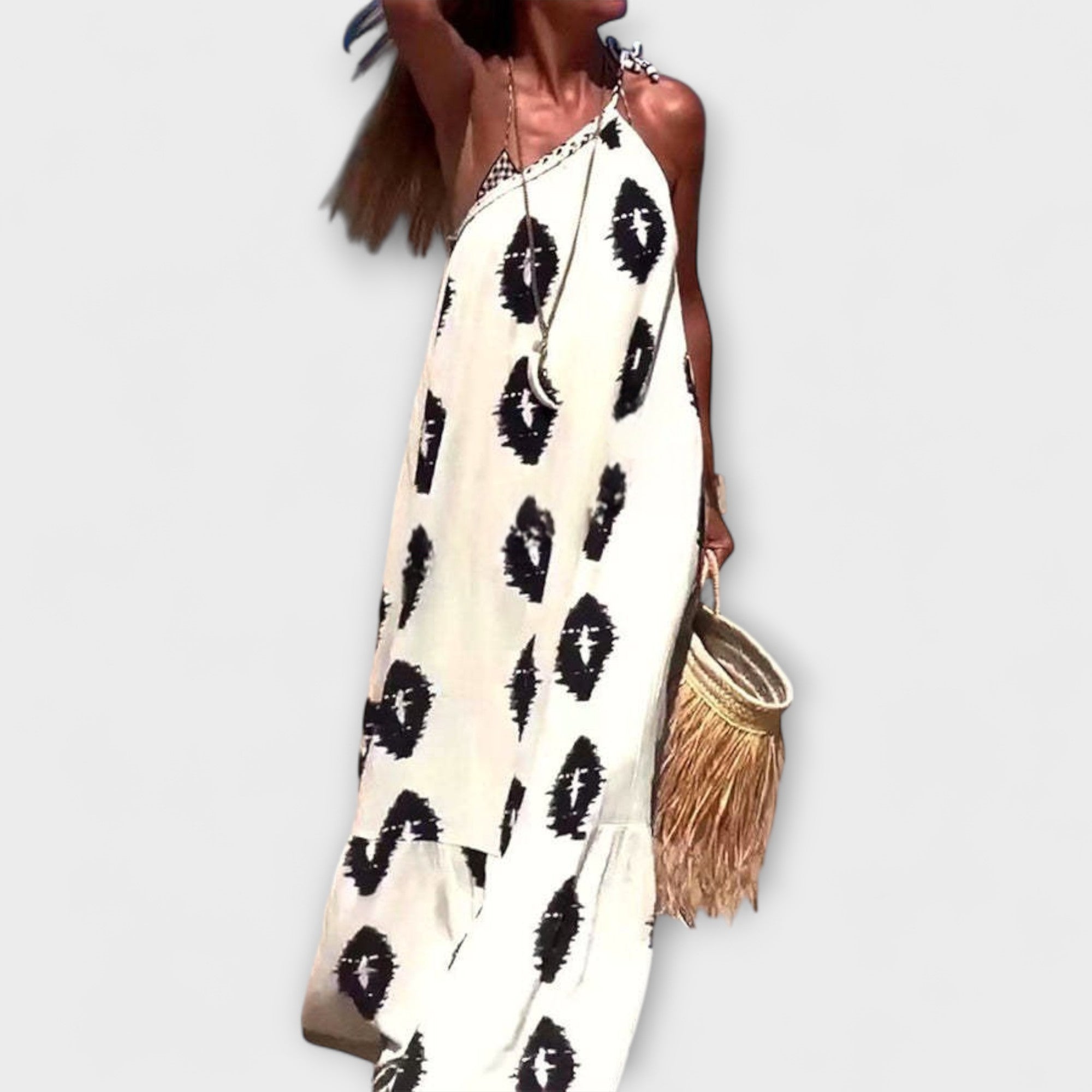 Isla - Vestito Maxi a Spalla Unica con Vibes di Sole