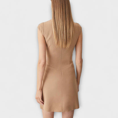 Elowen - Mini Abito in Patchwork Ispirato al Militare con Collo Alto