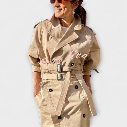 Lyra - Gonna Midi Elegante con Giacca e Tasche