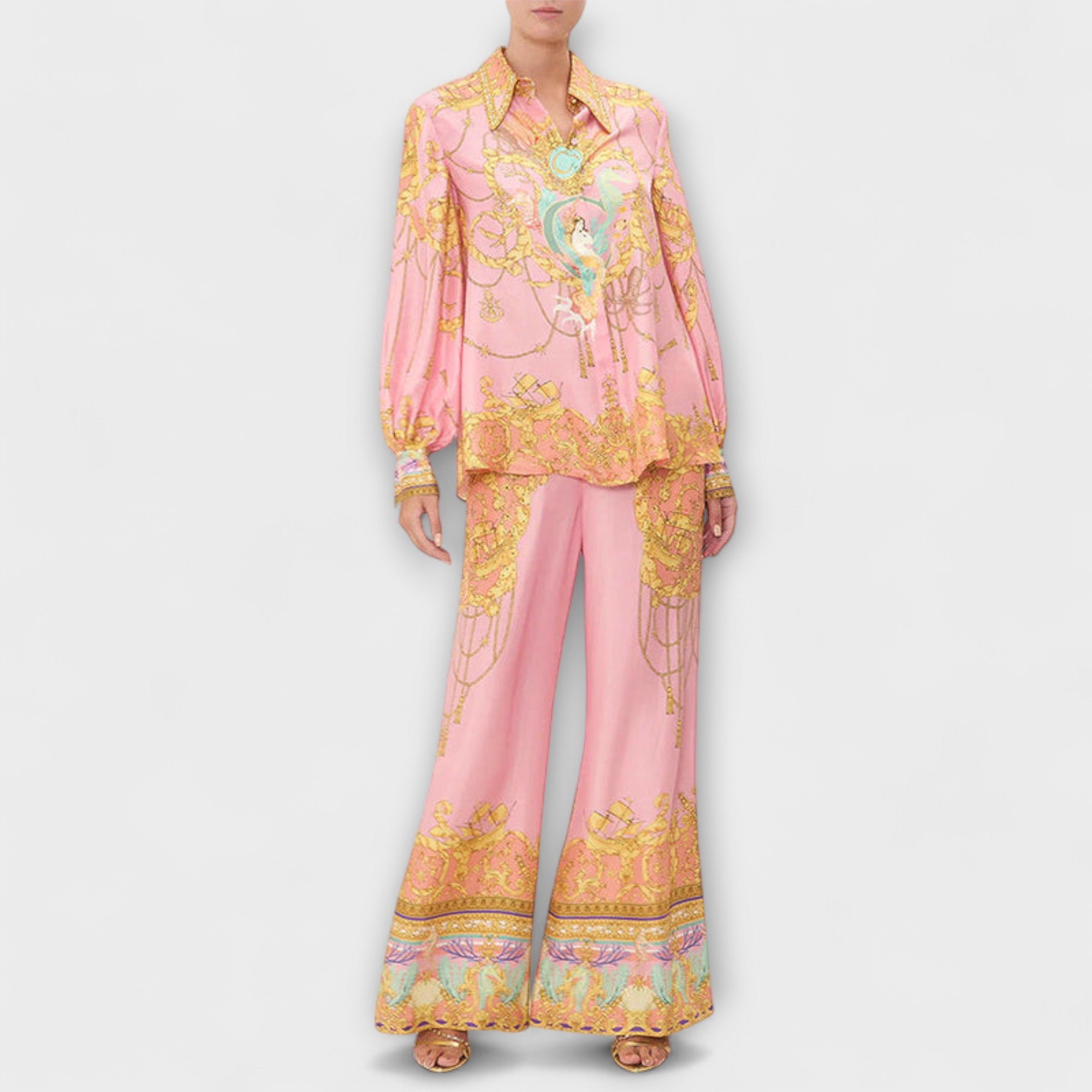 Sage - Set Camicia Relaxed da Sirena e Pantaloni con Vita Elasticizzata