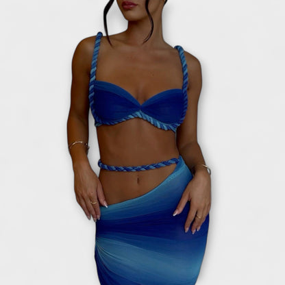 Jane - Crop Top & Gonna Oversize con Gradienti Eleganti