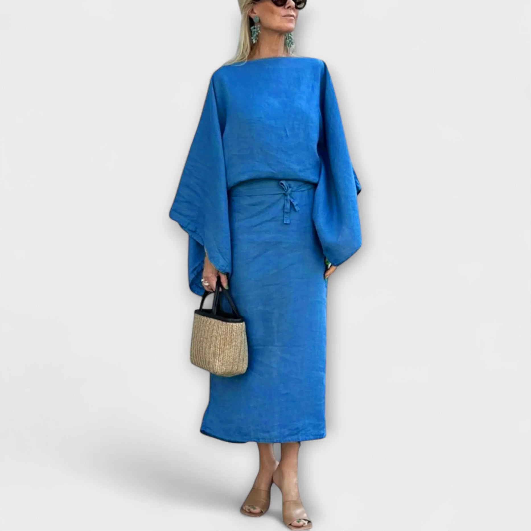 Dana - Abito Kimono Realizzato in Lino e Cotone