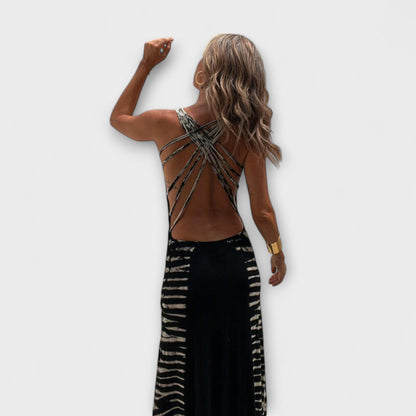 Livia - Abito Maxi con Tie-Dye Cielo Stellato