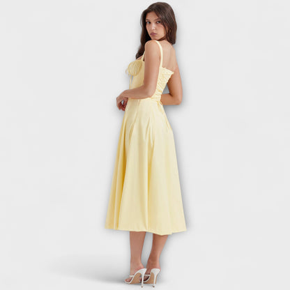 Zipporas - Abito Bustier Su Misura con Moderno Motivo Floreale Primaverile