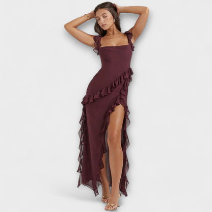 Lara - Abito Maxi Elegante con Spacco