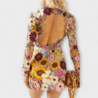 Dolores - Abito con Motivo Floreale 3D