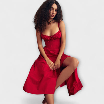 Zipporas - Abito Bustier Su Misura con Moderno Motivo Floreale Primaverile