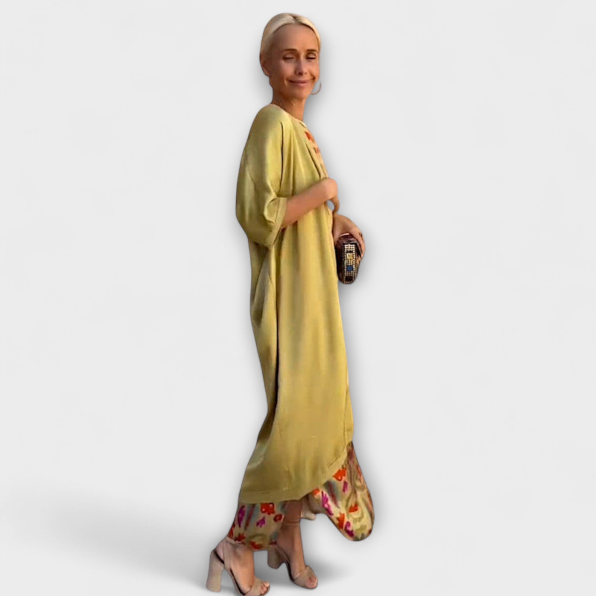 Elveria – Abito Maxi con Cardigan Abbinato