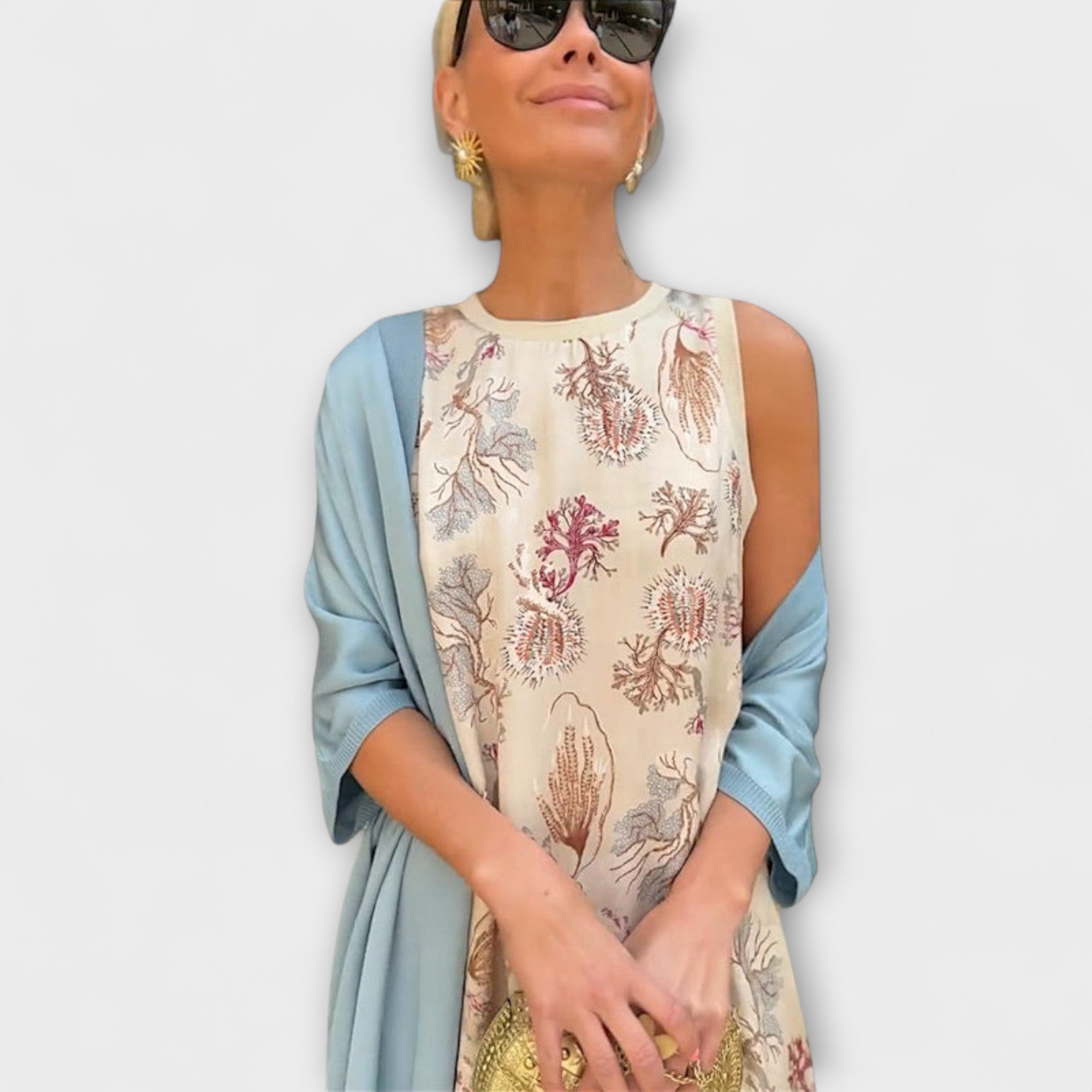 Elveria – Abito Maxi con Cardigan Abbinato